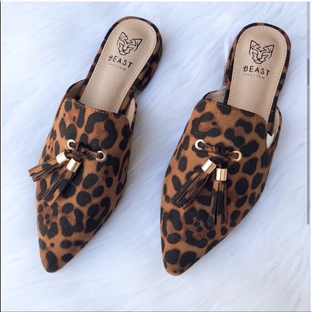 Leopard Print Oxford Mule